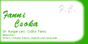 fanni csoka business card