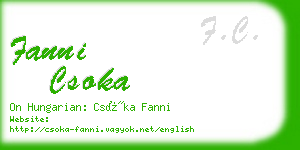 fanni csoka business card